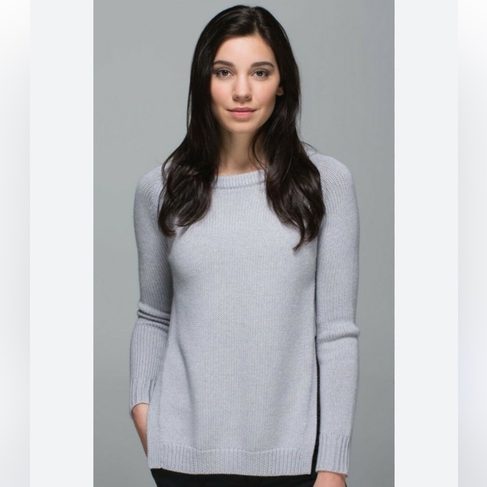 Lululemon Yin To You Merino Wool Sweater Gray Sz 6